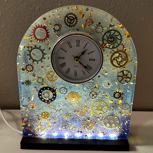 Steampunk Gear LED Clock