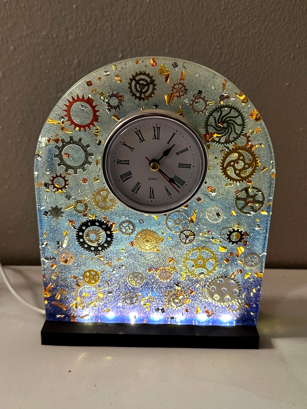 Steampunk Gear LED Clock