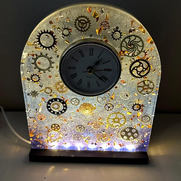 Steampunk Gear LED Clock view 2